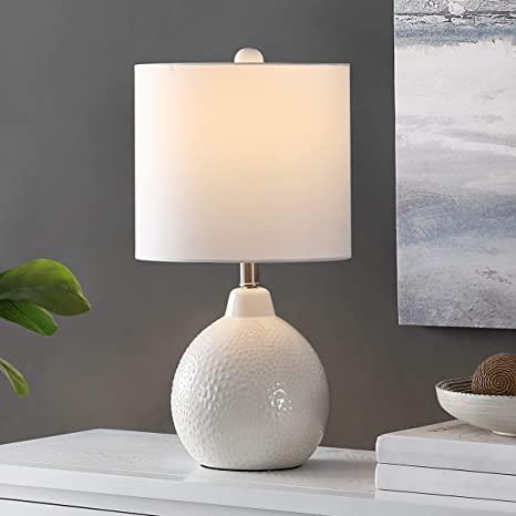 Safavieh Lighting Collection Memphis Modern Contemporary Ivory Ceramic 20-inch Table Lamp