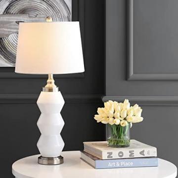 Safavieh Lighting Collection Jayce Modern Contemporary White/ Nickel 29-inch Table Lamp