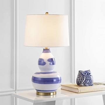 Safavieh Lighting Collection Aileen Abstract Blue/ Gold Brushstroke 33-inch Table Lamp