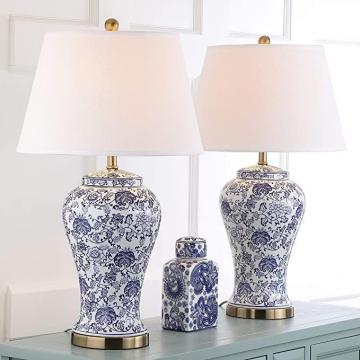 Safavieh Lighting Collection Spring Blossom Floral Traditional Ginger Jar 29-inch Table Lamp