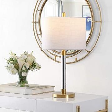 Safavieh Lighting Collection Bixby Modern Contemporary Brass Metal Pull-Chain 27-inch Table Lamp