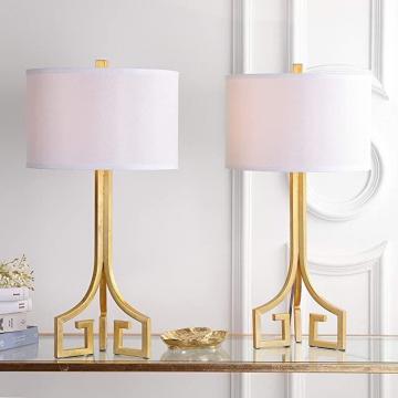 Safavieh Lighting Collection Arabelle Modern Contemporary Greek Key Gold 28-inch Table Lamp