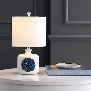 Safavieh Lighting Collection Olinda White/ Blue 18-inch Table Lamp