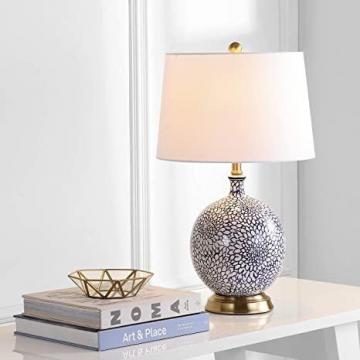 Safavieh Lighting Collection Orianna Floral Blue/ White 25-inch Table Lamp