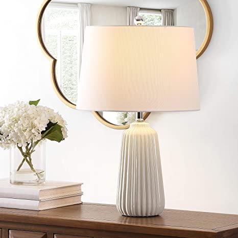 Safavieh Lighting Collection Sawyer Modern Ivory Ceramic 24-inch Table Lamp