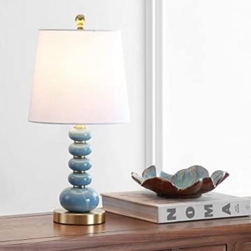Safavieh Lighting Collection Trace Light Blue Marble Finish/Brass Gold 20-inch Table Lamp