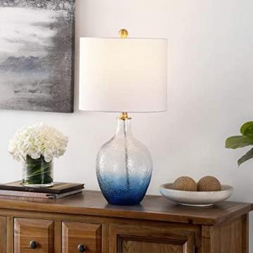 Safavieh Lighting Collection Merla Coastal Ombre Blue Glass 24-inch Table Lamp
