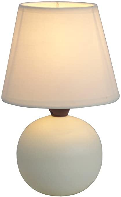 Simple Designs LT2008-OFF Mini Ceramic Globe Table Lamp, Off White