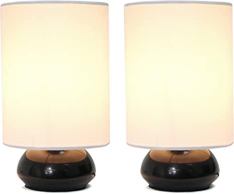Simple Designs Home LT2043-BLK-2PK Simple Designs Gemini Colors 2 Pack Mini Touch Table Lamp Set