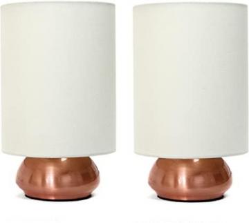 Simple Designs Home LT2016-CRM-2PK Gemini Table Lamp Set, 9.00 x 5.00 x 5.00 inches, Cream