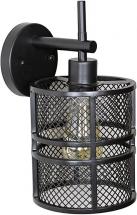 Decor Décor Therapy WL1160 Rixon Shade 1-Light Wall Sconce, Black Metal and Mesh