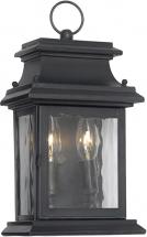 Elk Provincial 2-Light Water Glass Outdoor Wall Lantern, Charcoal 7 by 14-Inch