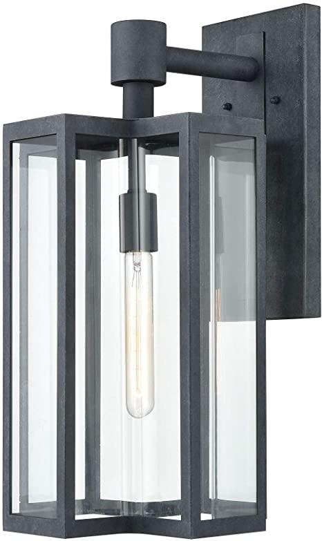 Elk Bianca 1-Light Sconce in Aged Zinc with Clear