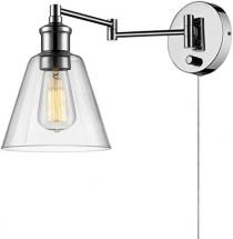Globe Electric 65704 LeClair 1-Light Plug-In or Hardwire Industrial Wall Sconce