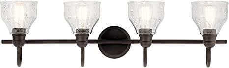 Kichler Avery 33.25" 4 Light Vanity Light with Clear Seeded Glass Olde Bronze®
