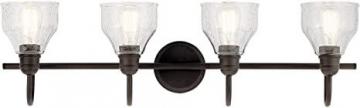 Kichler Avery 33.25" 4 Light Vanity Light with Clear Seeded Glass Olde Bronze®