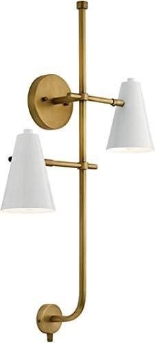 Kichler Sylvia™ 2 Light Wall Sconce in White and Natural Brass
