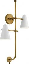 Kichler Sylvia™ 2 Light Wall Sconce in White and Natural Brass