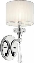 Kichler Parker Point 15.5" 1 Light Wall Sconce with Optical Crystal Accents and Organza Fabric