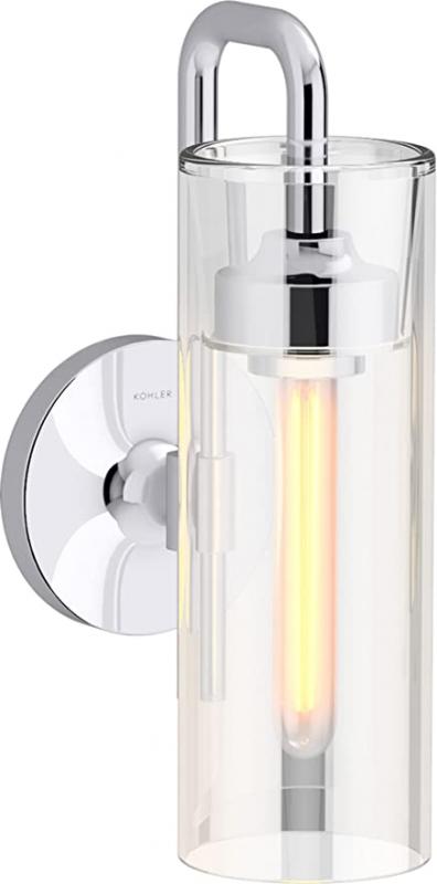 Kohler Purist Bathroom Vanity Light Fixture, Wall Sconce Lighting, 1 Light, Polished Chrome
