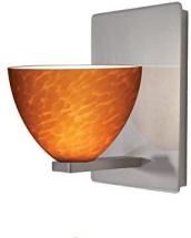 WAC Lighting WS58-G541AM/BN Faberge Wall Sconce with Glass, One Size, Amber/Brushed Nickel