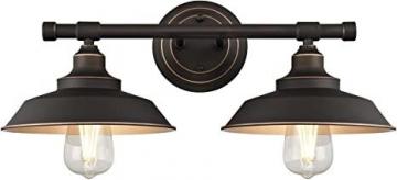 Westinghouse Lighting 6354800 Iron Hill Two Light Indoor Wall Fixture, 2, Oil Rubbed Bronze/Bronze