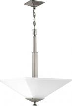 Progress Clifton Heights Collection 2-Light Etched Glass Craftsman Pendant Light Brushed Nickel