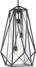 Progress Marque Collection 3-Light Clear Seeded Glass Global Pendant Light Graphite