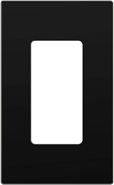 Enerlites - SI8831-BK-SL Screwless Decorator Wall Plate Outlet Cover, 1-Gang 4.68" H x 2.93” L