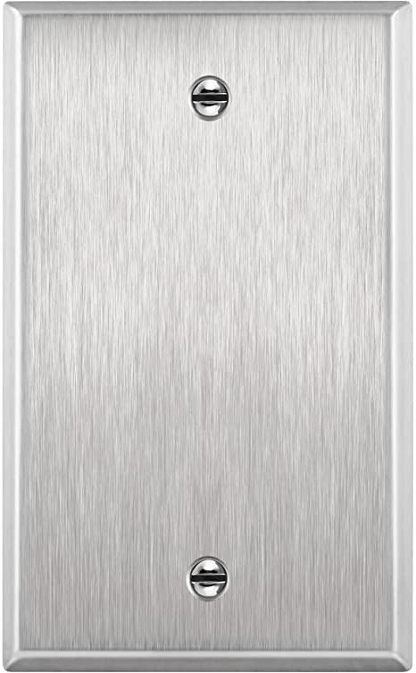 Enerlites Blank Device Metal Wall Plate, 1-Gang 4.50" x 2.76", 7701