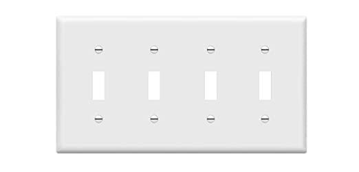 Enerlites Quad Light Switch Wall Plate, Standard 4-Gang 4.50 x 8.19