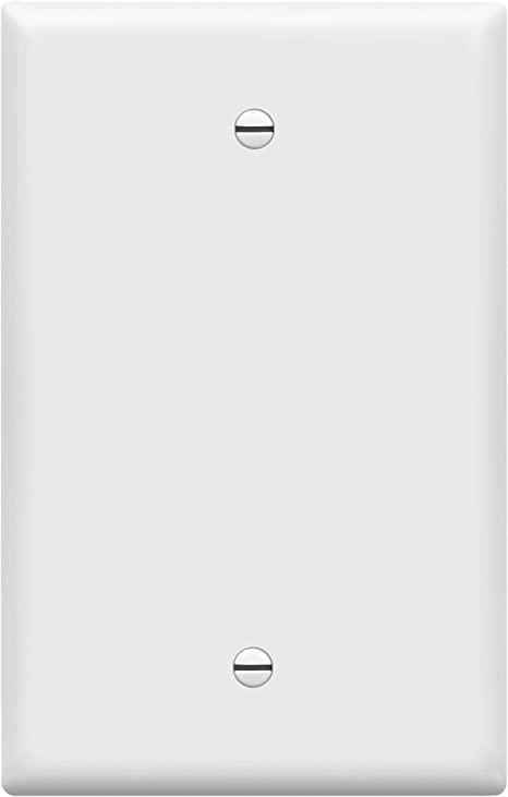 Enerlites Blank Device Wall Plate, Mid-Size 1-Gang 4.88" x 3.11", 8801M-W, White