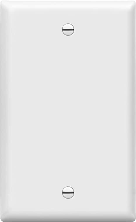 Enerlites Blank Cover Wall Plate, Gloss Finish, Standard Size 1-Gang 4.50 x 2.76