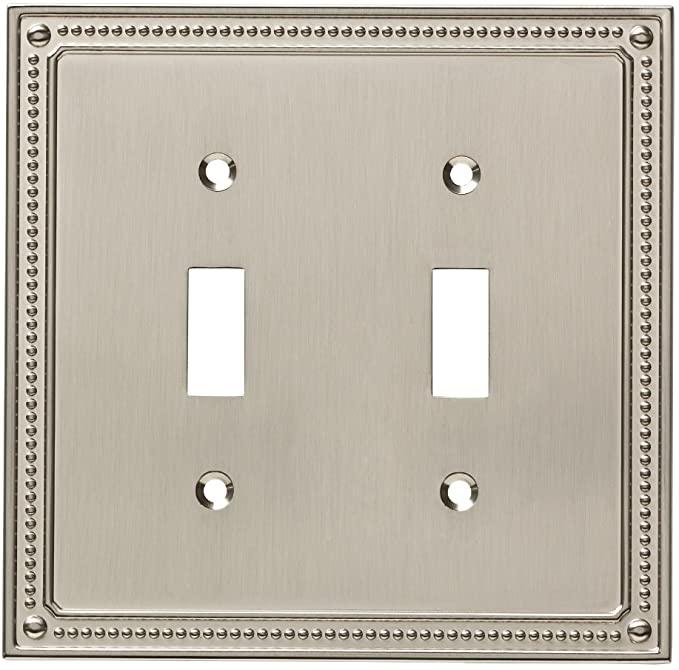 Franklin Brass W35061-SN-C Classic Beaded Double Switch Wall Plate/Switch Plate/Cover