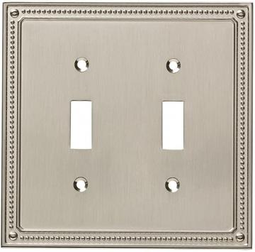 Franklin Brass W35061-SN-C Classic Beaded Double Switch Wall Plate/Switch Plate/Cover