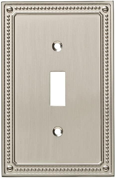 Franklin Brass W35058-SN-C Classic Beaded Single Switch Wall Plate/Switch Plate/Cover, Satin Nickel