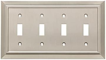 Franklin Brass W35227-SN-C Classic Architecture Quad Toggle Switch Wall Plate/Switch Plate/Cover