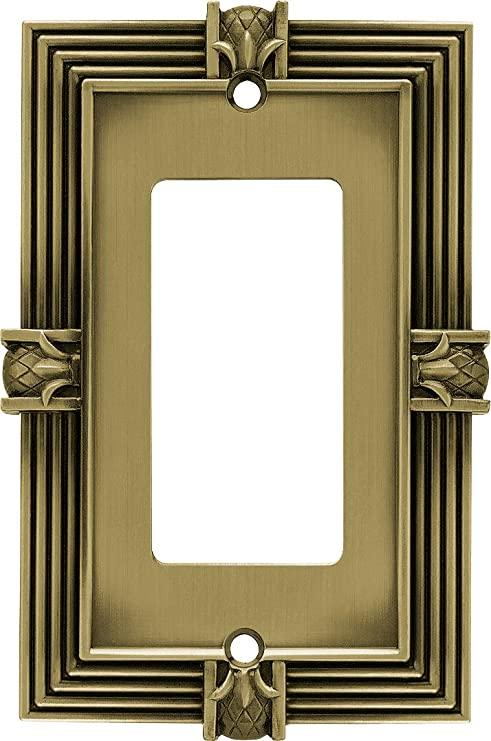 Franklin Brass 64473 Pineapple Single Decorator Wall Plate/Switch Plate/Cover, Tumbled Antique Brass