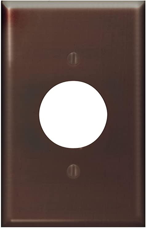 Leviton 80504 1-Gang Single 1.406-Inch Hole Device Receptacle Wallplate, Midway Size, Brown