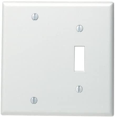 Leviton 88006 2-Gang 1-Toggle 1-Blank Device Combination Wallplate, Standard Size, Thermoset