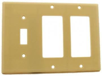 Leviton 80431-I 3-Gang 1-Toggle 2-Decora/GFCI Device Combination Wallplate, Standard Size