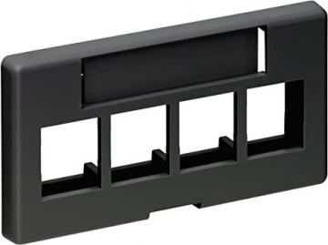 Leviton 49910-SE4 4-Port QuickPort Modular Furniture Faceplate, Black