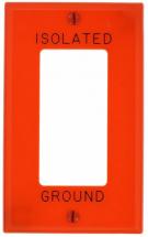 Leviton 80401-IG 1-Gang Decora/GFCI Device Wallplate, Hot Stamped Isolated Ground, Orange