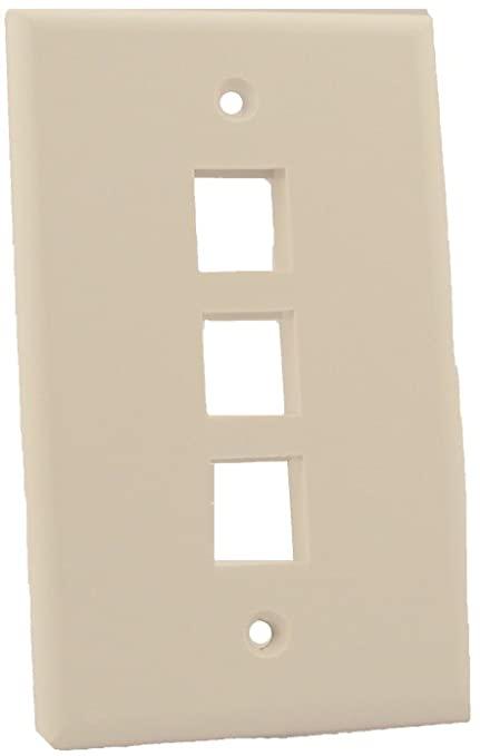 Leviton 41080-3WP 3-Port QuickPort Wall Plate, White