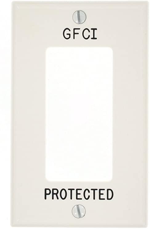 Leviton 80401-GFW 1-Gang Decora/GFCI Device Wallplate, Hot Stamped GFCI Protected, White