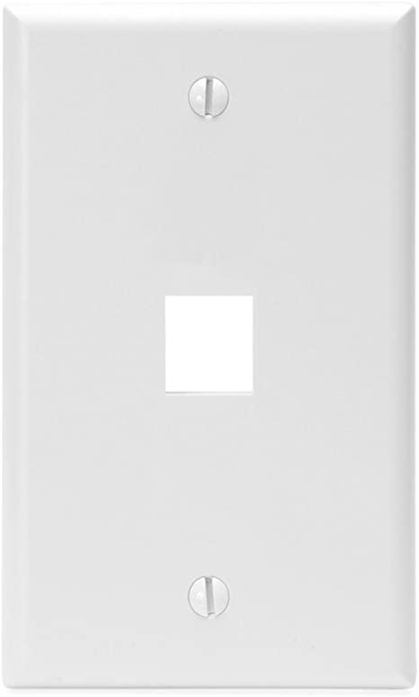 Leviton 41080-1WP 1-Port QuickPort Wall Plate, White