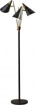 Adesso Home 3249-01 Transitional Three Light Floor Lamp from Nadine Collection in Black Finish