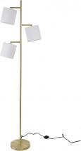 Decor Therapy 69" Gail Brushed Gold Three Shade Iron Floor Lamp, Brushed Brass (PL4564)