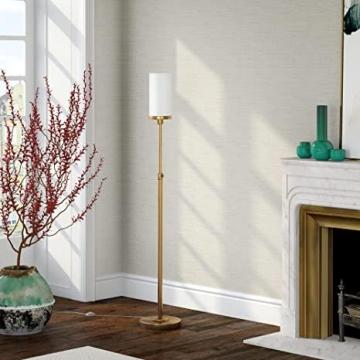Henn&Hart 66" Tall Floor Lamp with Glass Shade in Brass/White Milk
