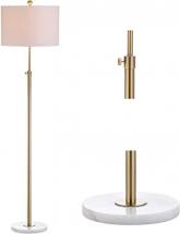 JONATHAN Y JYL3022A June 65" Adjustable Metal/Marble LED Floor Lamp, 1 Light, Brass Gold